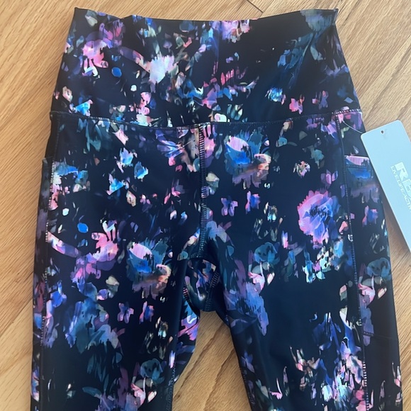 RBX ultra hold cropped leggings XS extra small pockets new floral abstract crop - Picture 4 of 14
